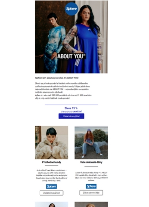 Exkluzivní sleva 15 % na ABOUT YOU se Sphere!