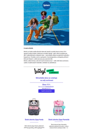 Získejte exkluzivní slevu 15 % na Baagl.cz se Sphere!